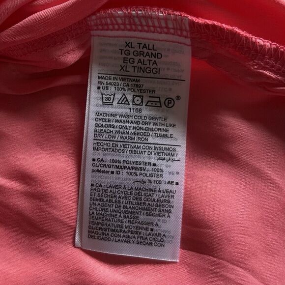 Old Navy Blouse Women XL Tall Pink Daylily Silky ButtonUp Tunic Office Comfy NWT - Picture 4 of 12